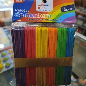 Paleta madera pequeña colores 100 unidades