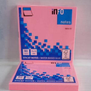 Notas adhesivas rosado 3*3 pulg  No. 5654-32 Info Notes