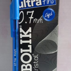 Lapicero Bolik ultra fino 0.7 azul x caja