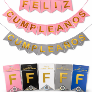 Banderin bienvenidos y feliz cumpleaños
