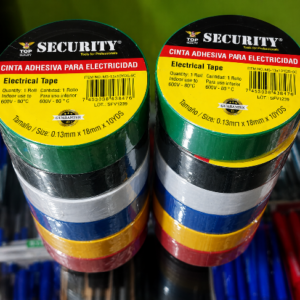 Cinta aislar colores Security  x tira de 6 U  0.13X18 mm x10 yds