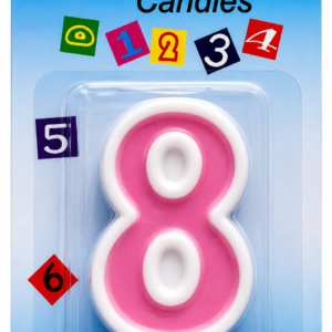 Vela rosado numero No. 8