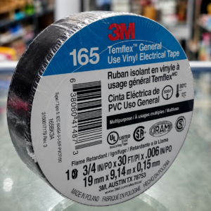 Cinta aislar temflex negra No. 165 19mmX9.14m x 0.15mm 3M