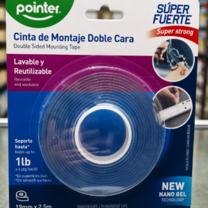Cinta doble cara transparente  19 MM X 2.5 M  No: NMT-19252 Pointer