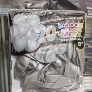 Globos plata  20U bolsa pequeña Helio