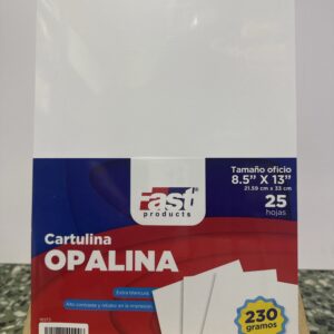 Paquete 25 hojas opalina oficio 230g blanco