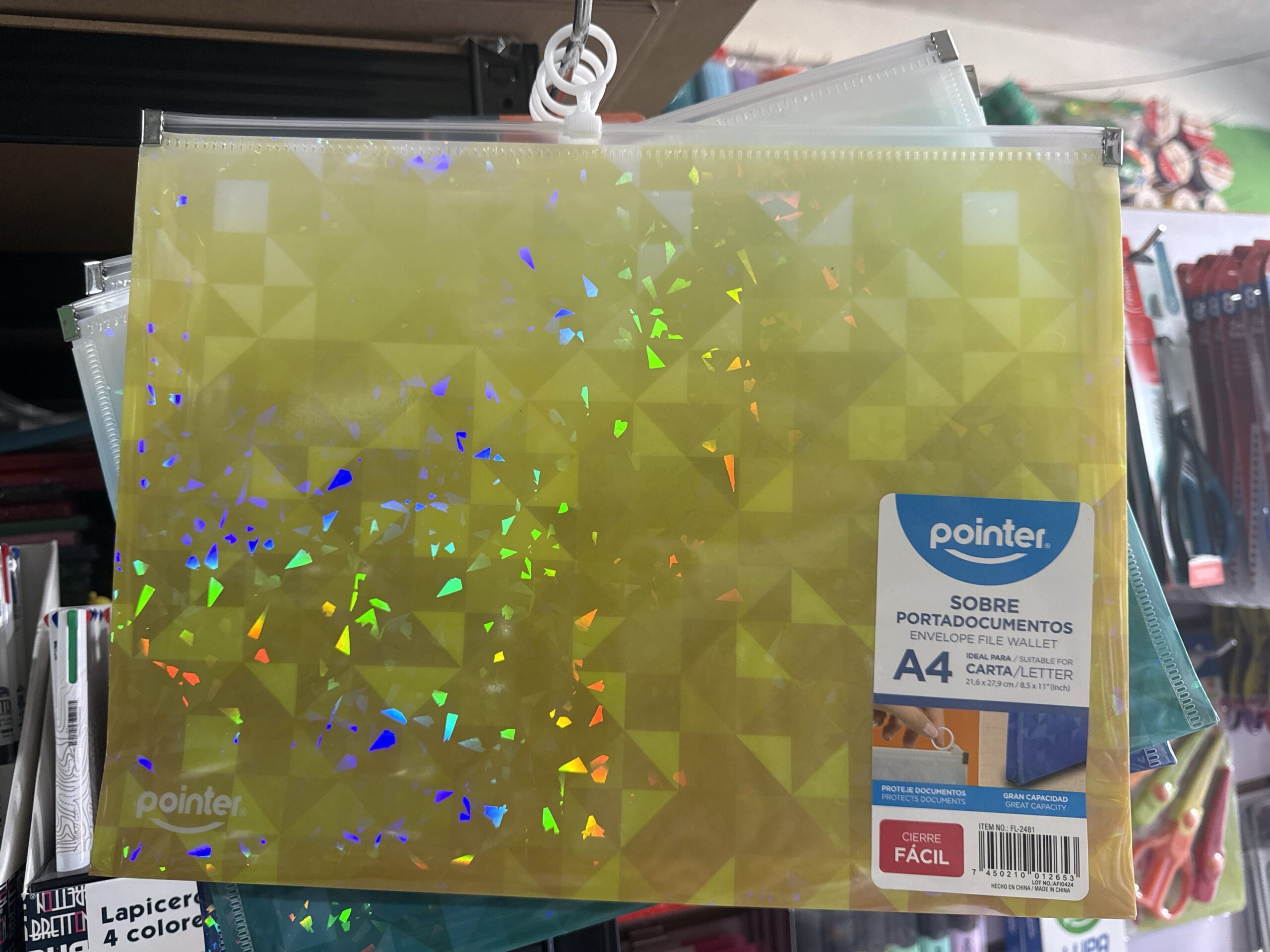 Sobre/folder siper/zipper  Plastico Pointer Horizontal A4