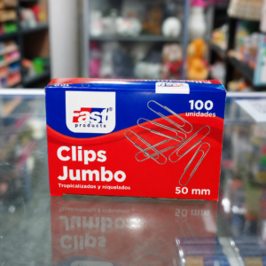 Clips Jumbo niquelado 100 unidades 50 mm