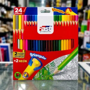 Crayon madera 24 colores Fast triangular