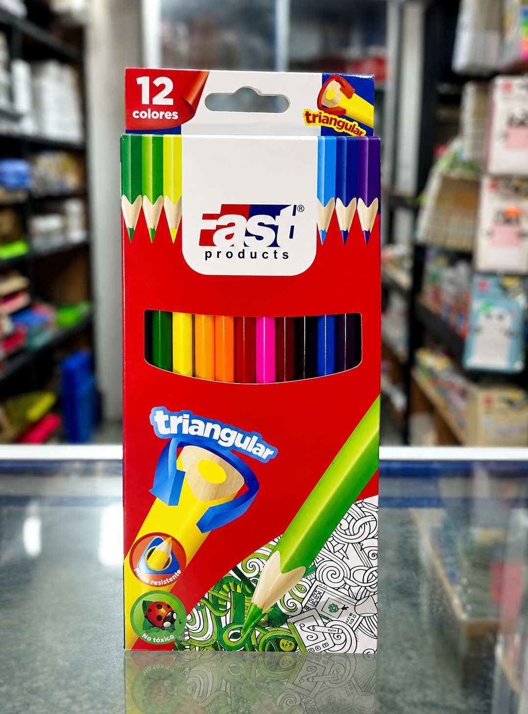 crayon madera 12 colores largo fast