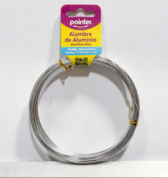 Alambre de aluminio PLATEADO 8 mts ANC-1801