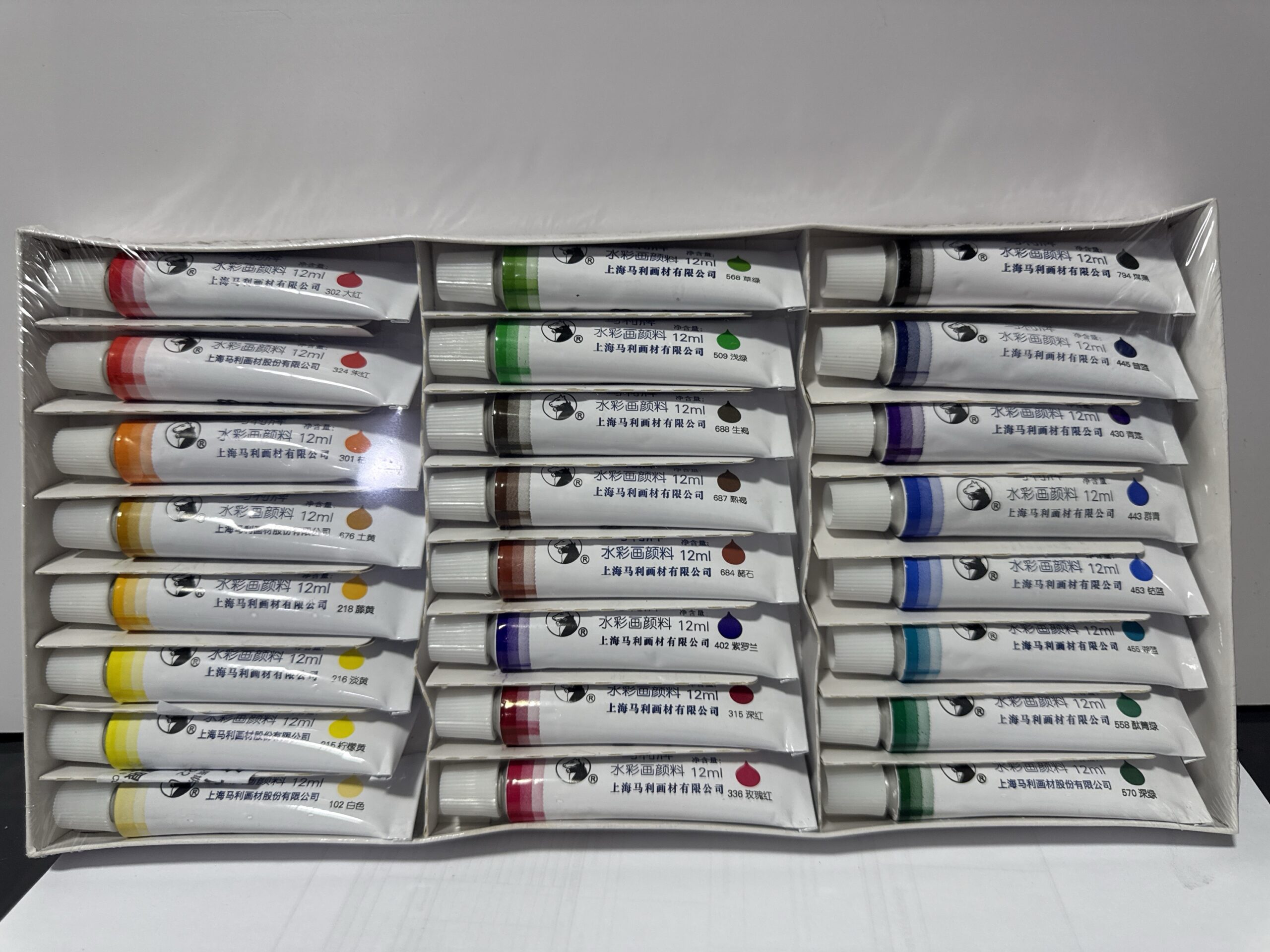 Acuarela de 24 colores Maries caja blanca