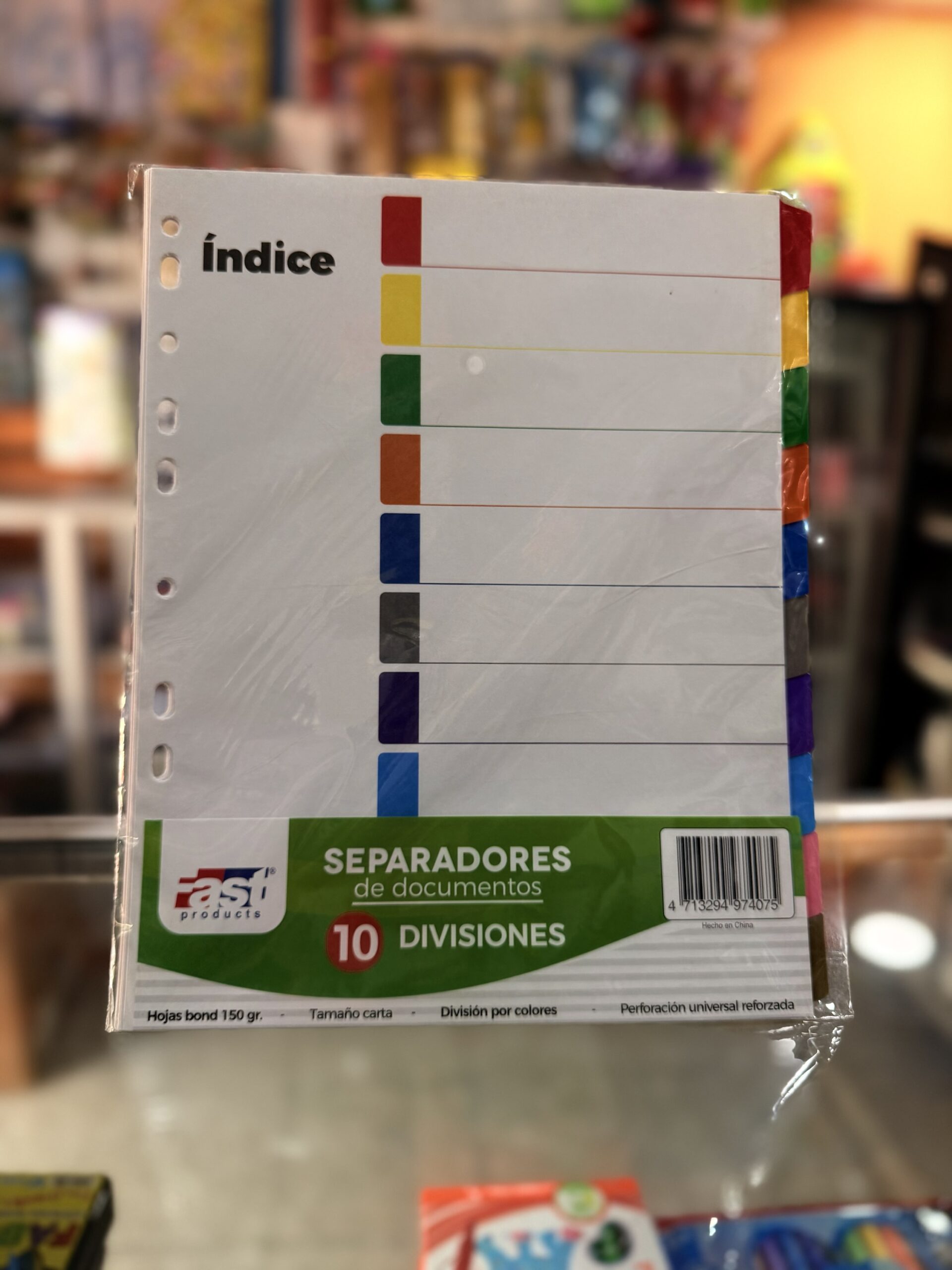 Separadores de documenots 10 diviciones carta Fast