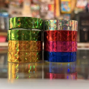 Tape/cinta decorativa x unidad color dorado plata rojo verde morado azul rosado