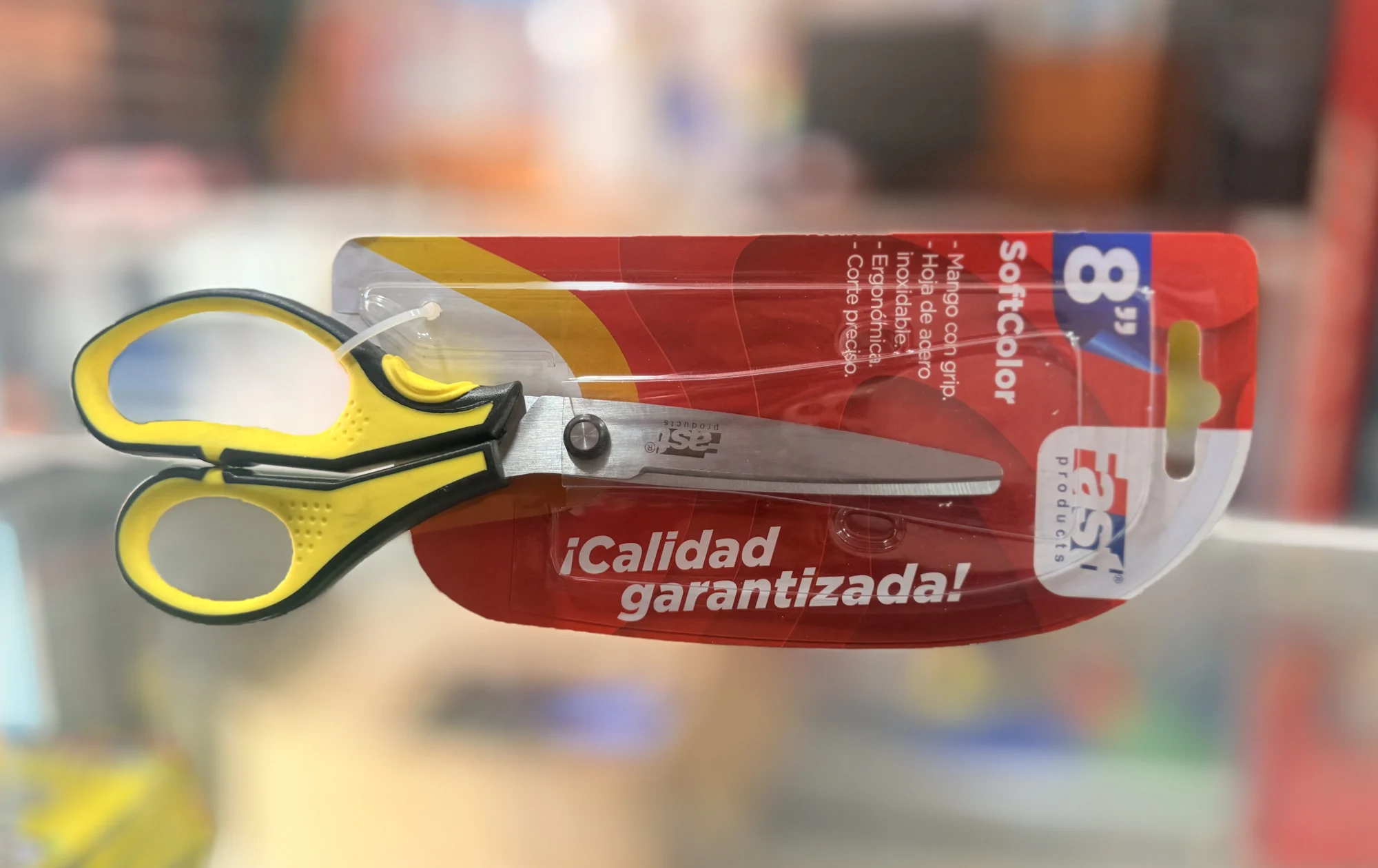 Tijera Fast 8" softcolor amarillo 13379