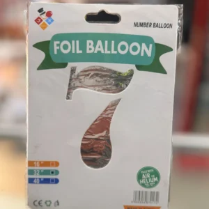 Globo numero 7 plateado 32”