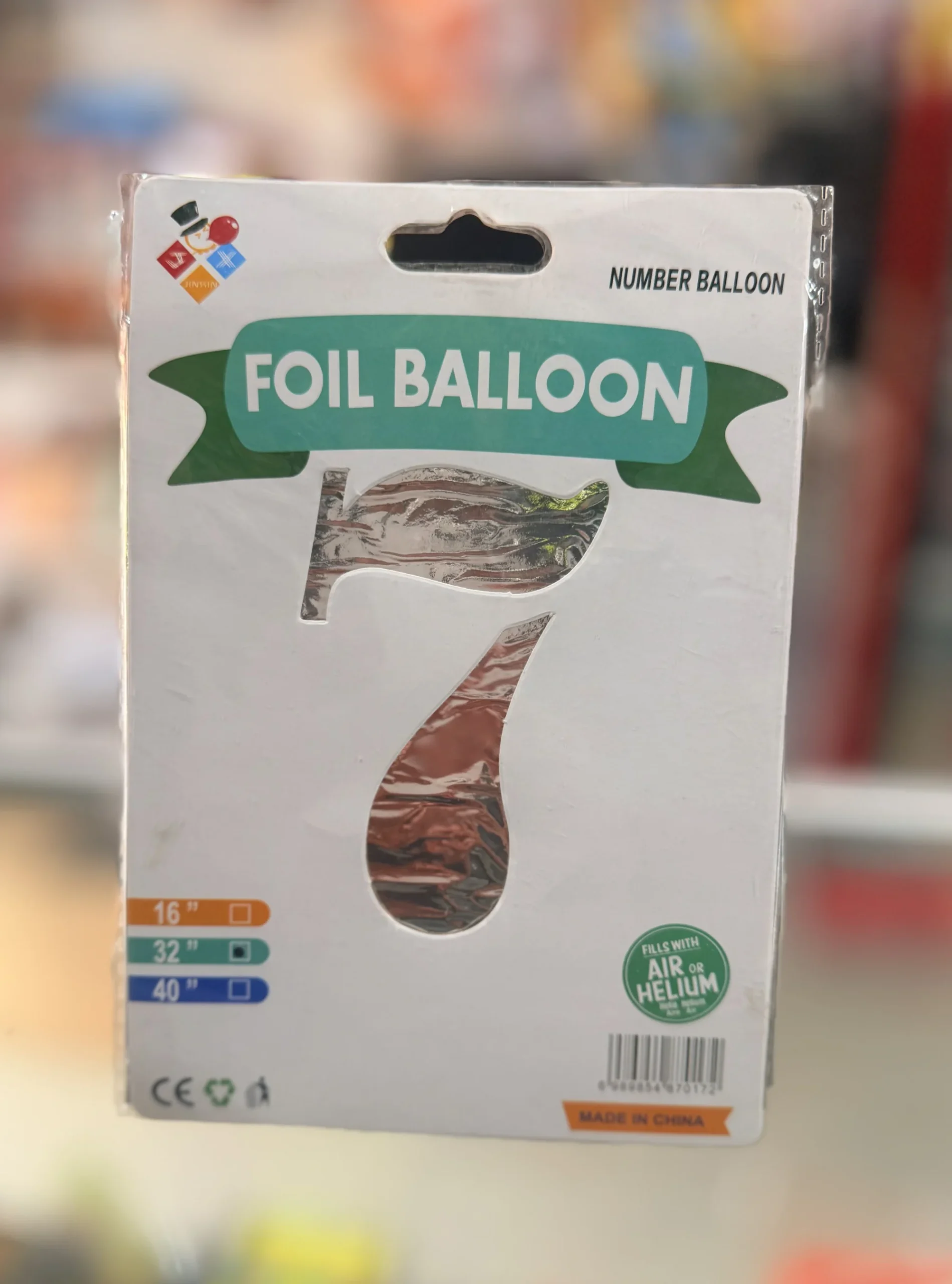 Globo numero 7 plateado 32”