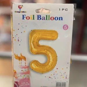 Globo numero 5 dorado 32”
