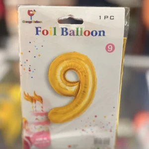 Globo numero 9 dorado 32”
