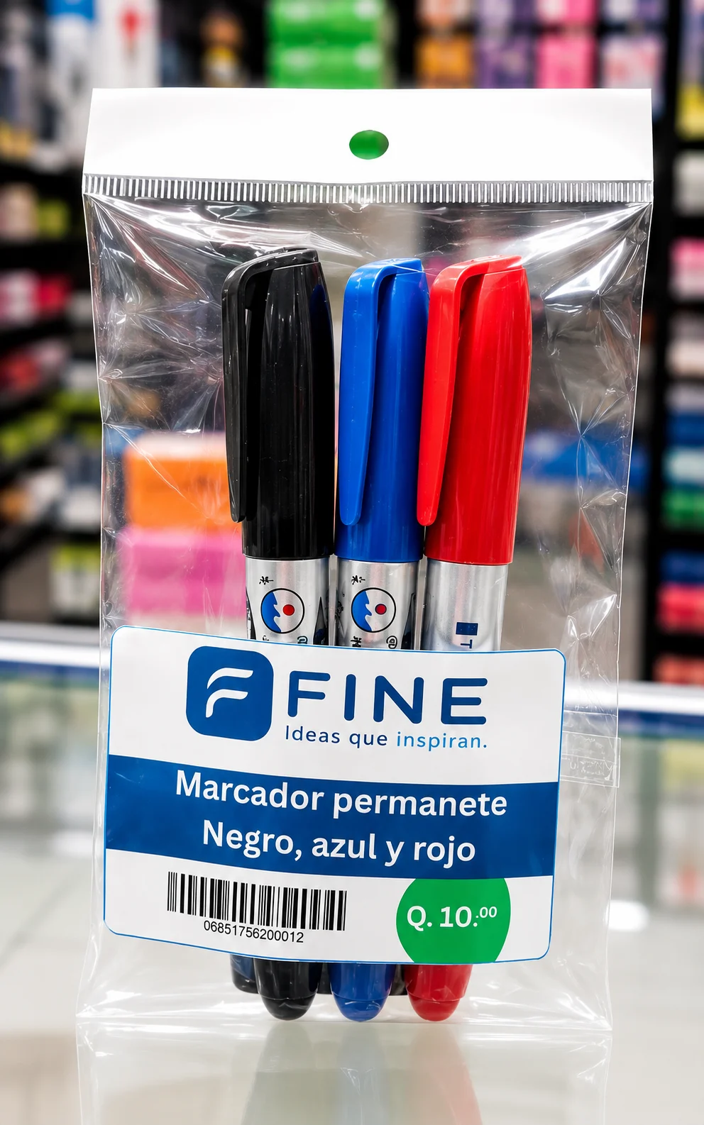 Marcador permanente negro, azul y rojo PANG XIANG
