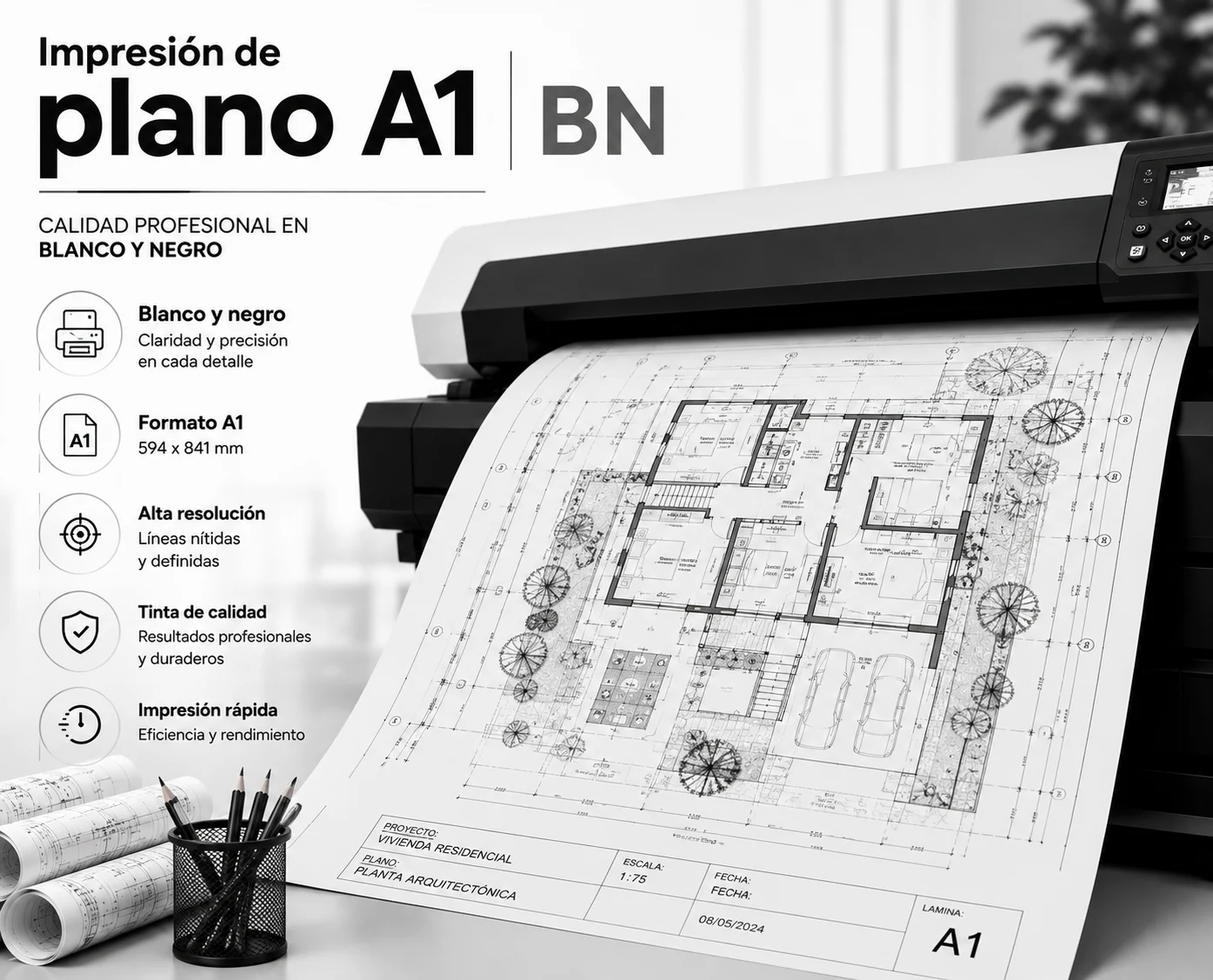 Impresion de plano A1 BN