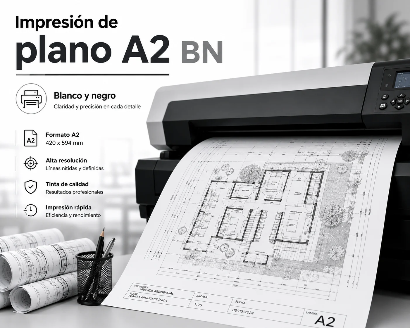 Impresion de plano A2 BN