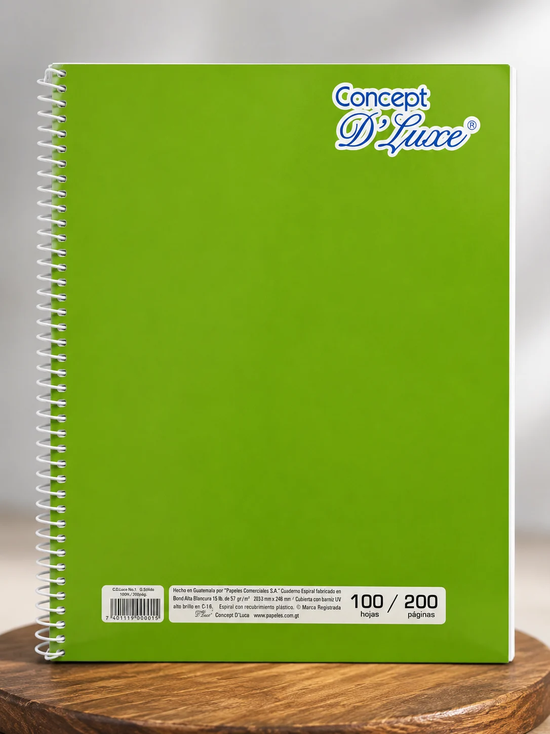 Cuaderno espiral 100 hojas con linea Concept