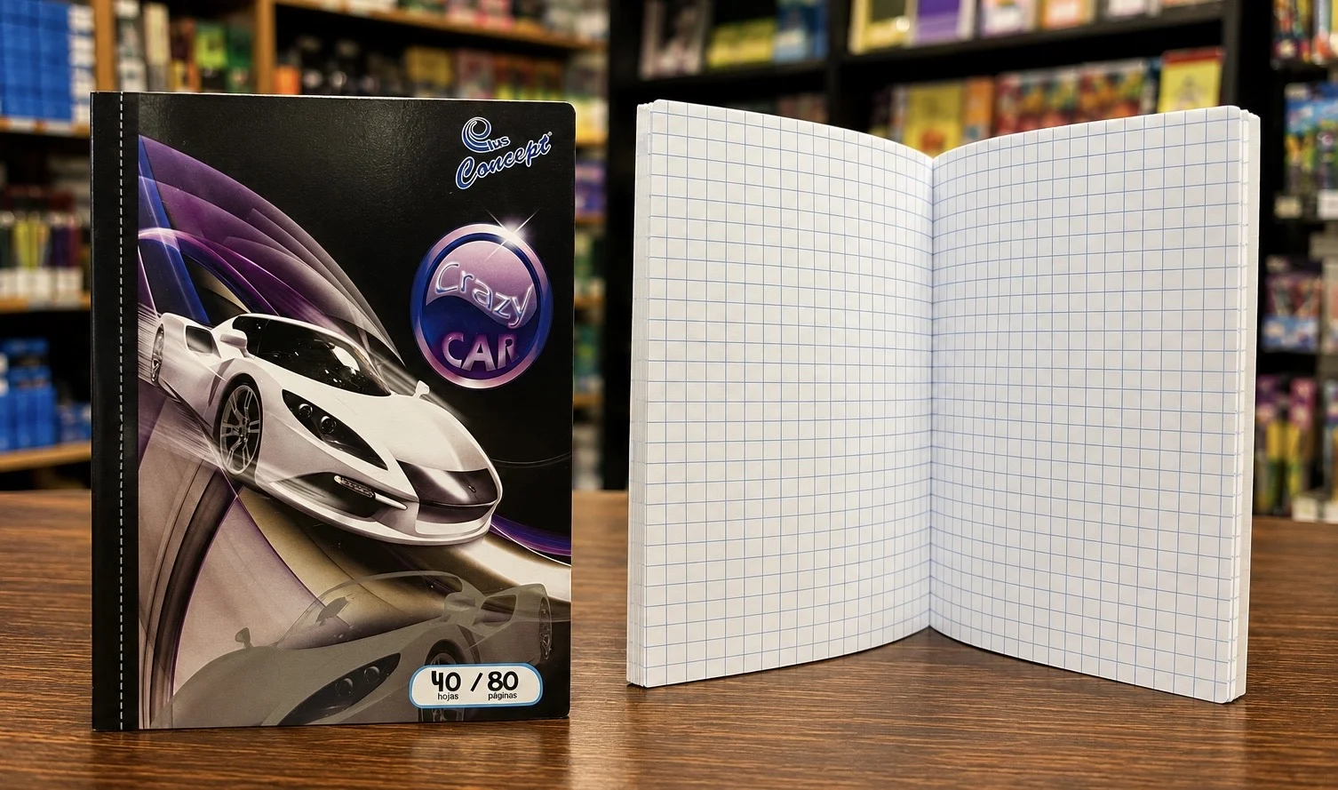 Cuaderno engrapado 40 hojas cuadros Concept