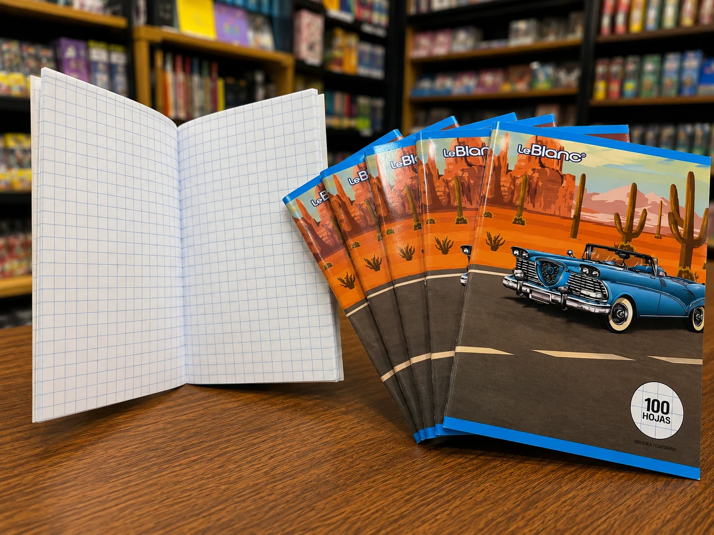 cuaderno engrapado 100 hojas cuadros