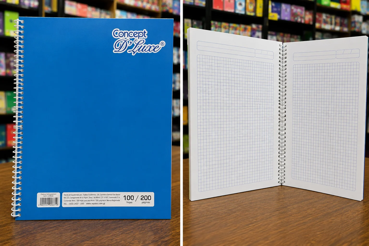Cuaderno espiral 100 hojas cuadro pequeño Concept