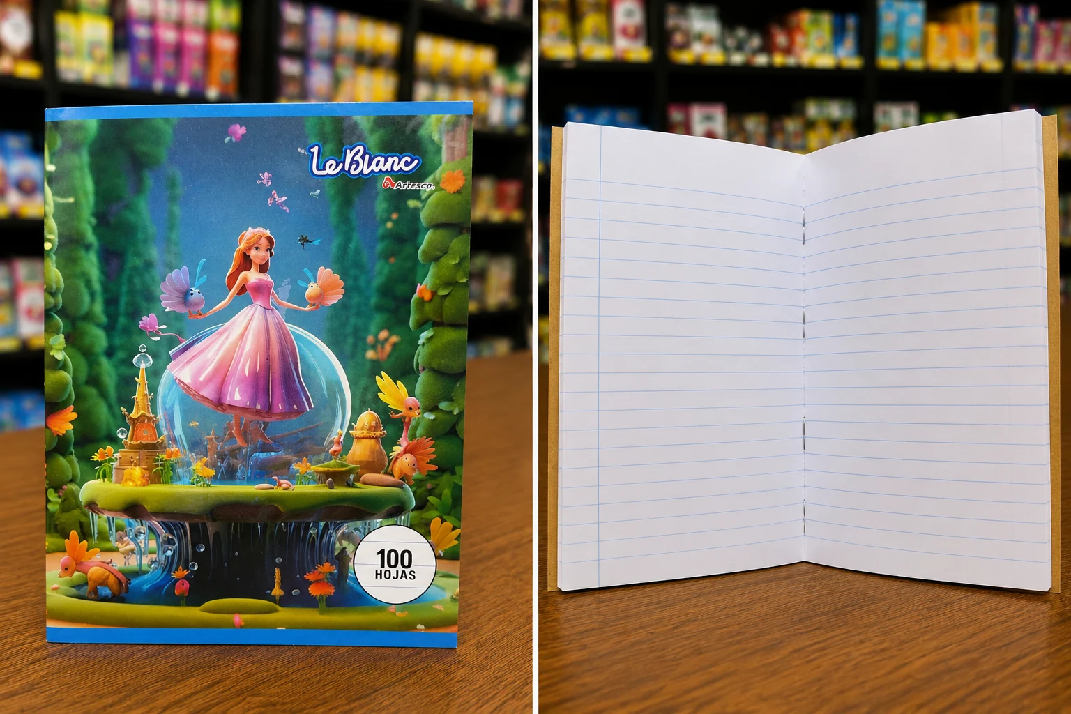 Cuaderno engrapado lineas 100 hojas LeBlanc