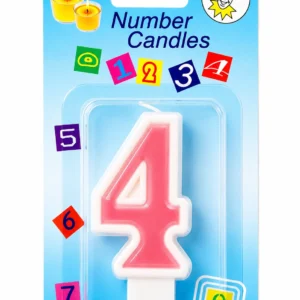 Vela rosado numero No. 4