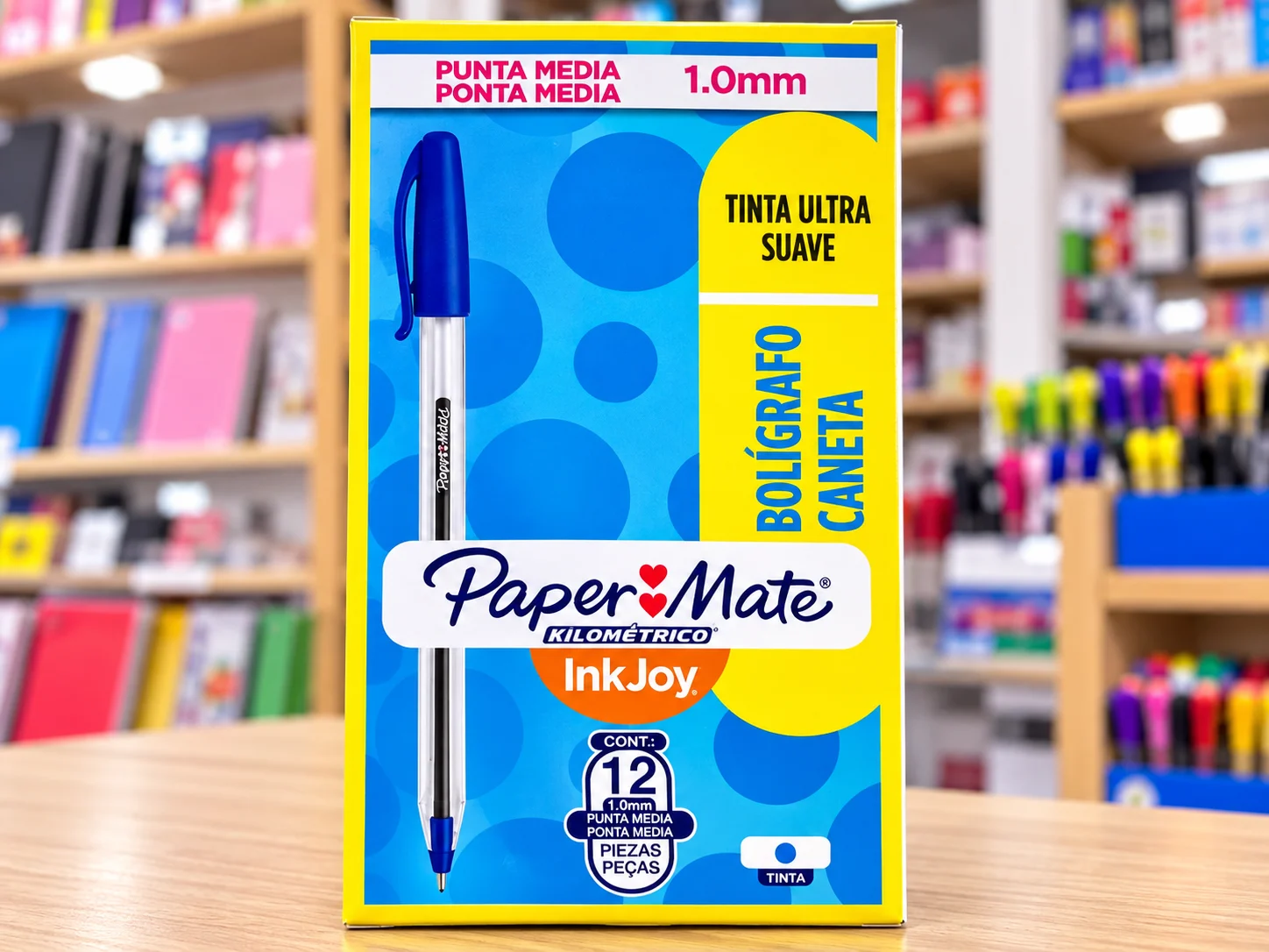 Caja 12 lapicero paper mate punto medio 1.0mm Azul