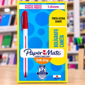 Caja 12 lapicero paper mate punto medio 1.0mm Rojo