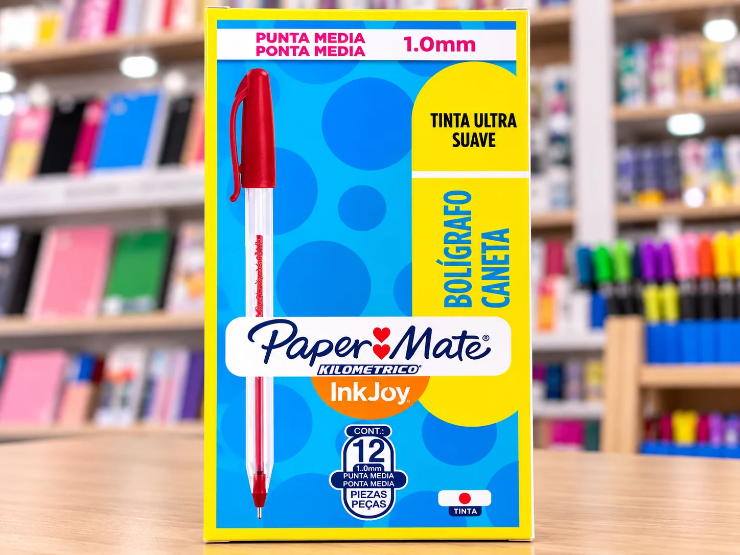Caja 12 lapicero paper mate punto medio 1.0mm Rojo