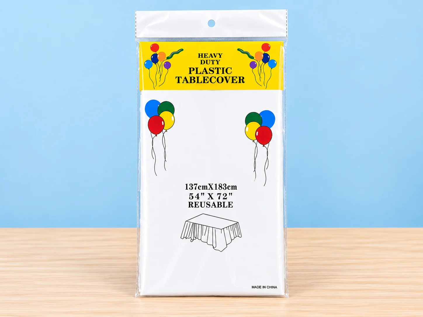 Mantel de plastico liso blanco 137cm x 183cm YyW