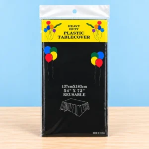 Mantel de plastico liso negro 137cm x 183cm Heavy Duty ZyC