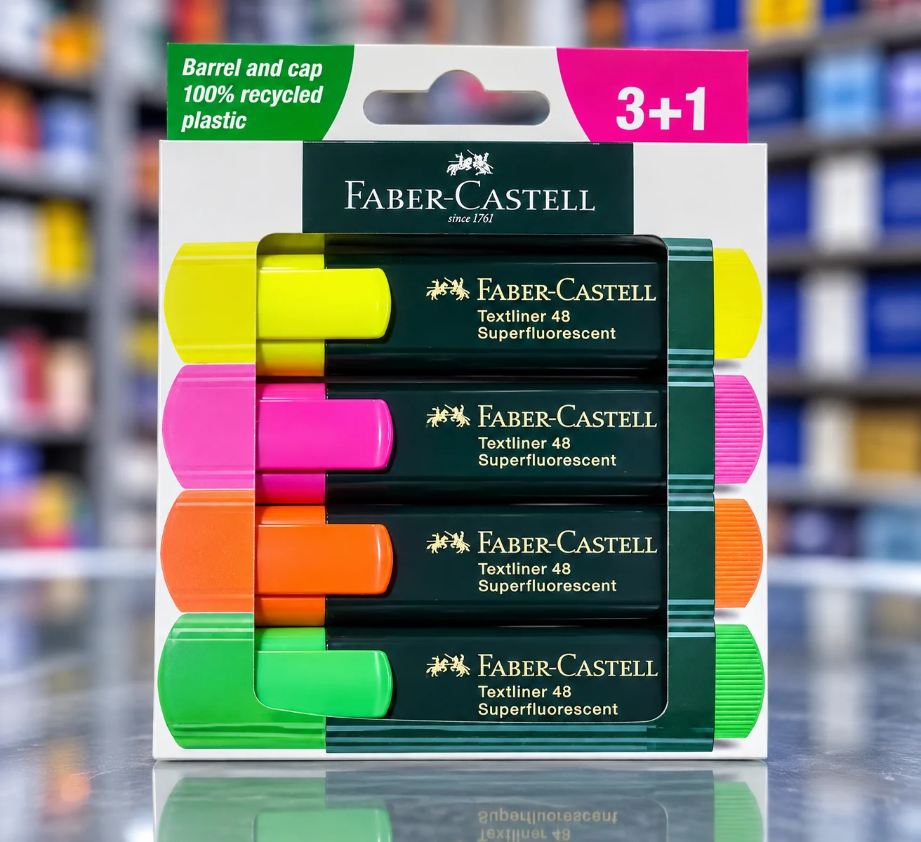 Resaltador 4 colores neon Faber-castell