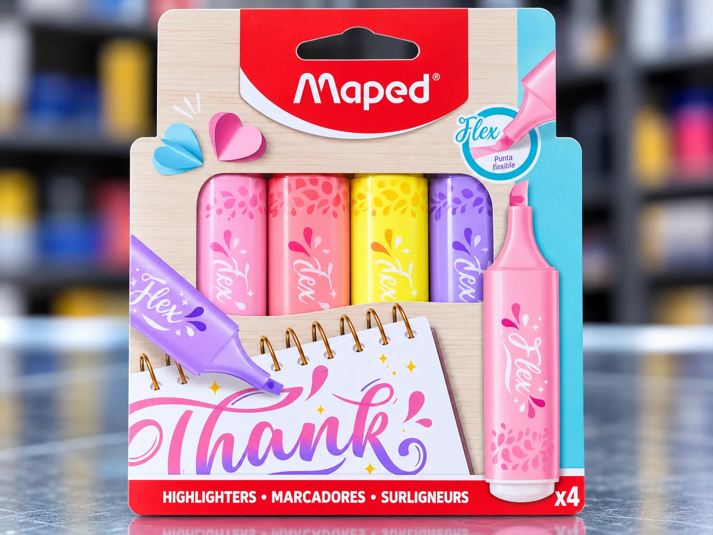 Resaltador pastel set 4 unidades  740308 flex Maped