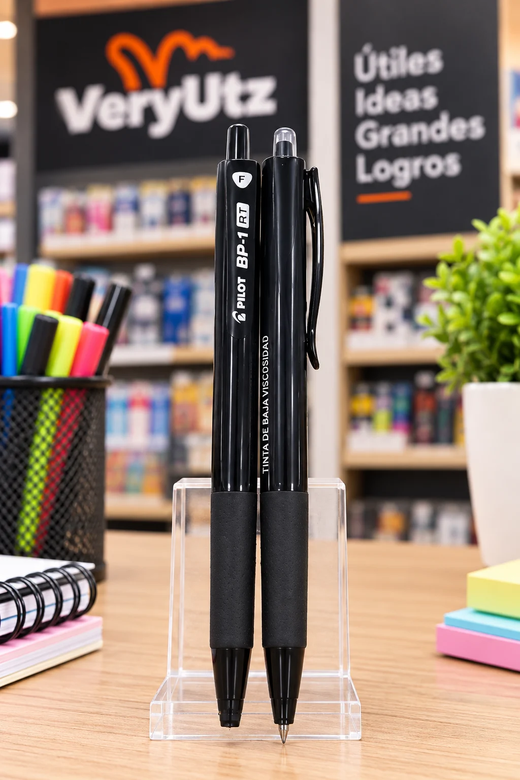 Lapicero aceite BP-1RT-F-B con grip NEGRO x unidad Pilot