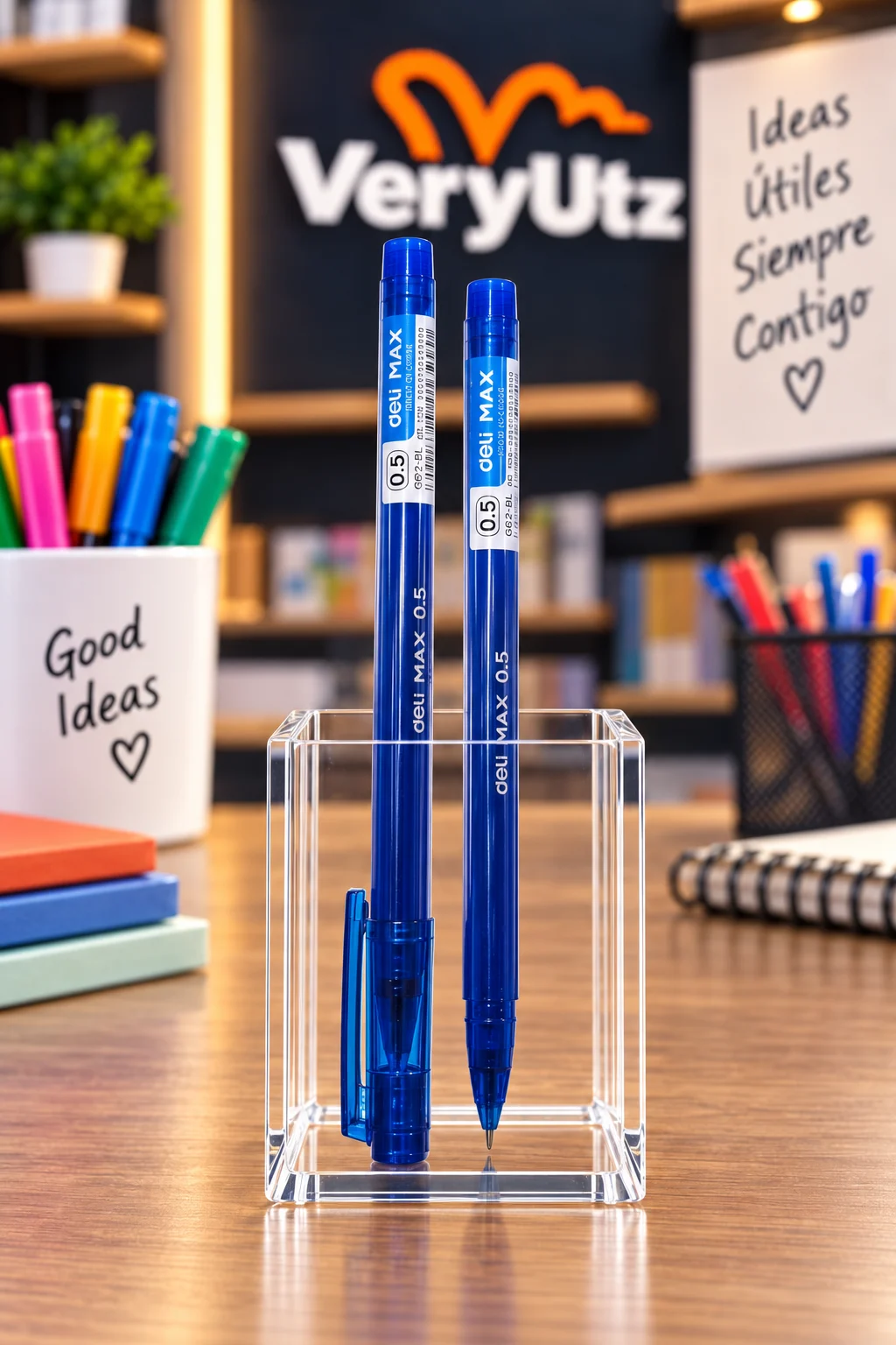 Boligrafo / lapicero DELI azul 0.5mm gel max