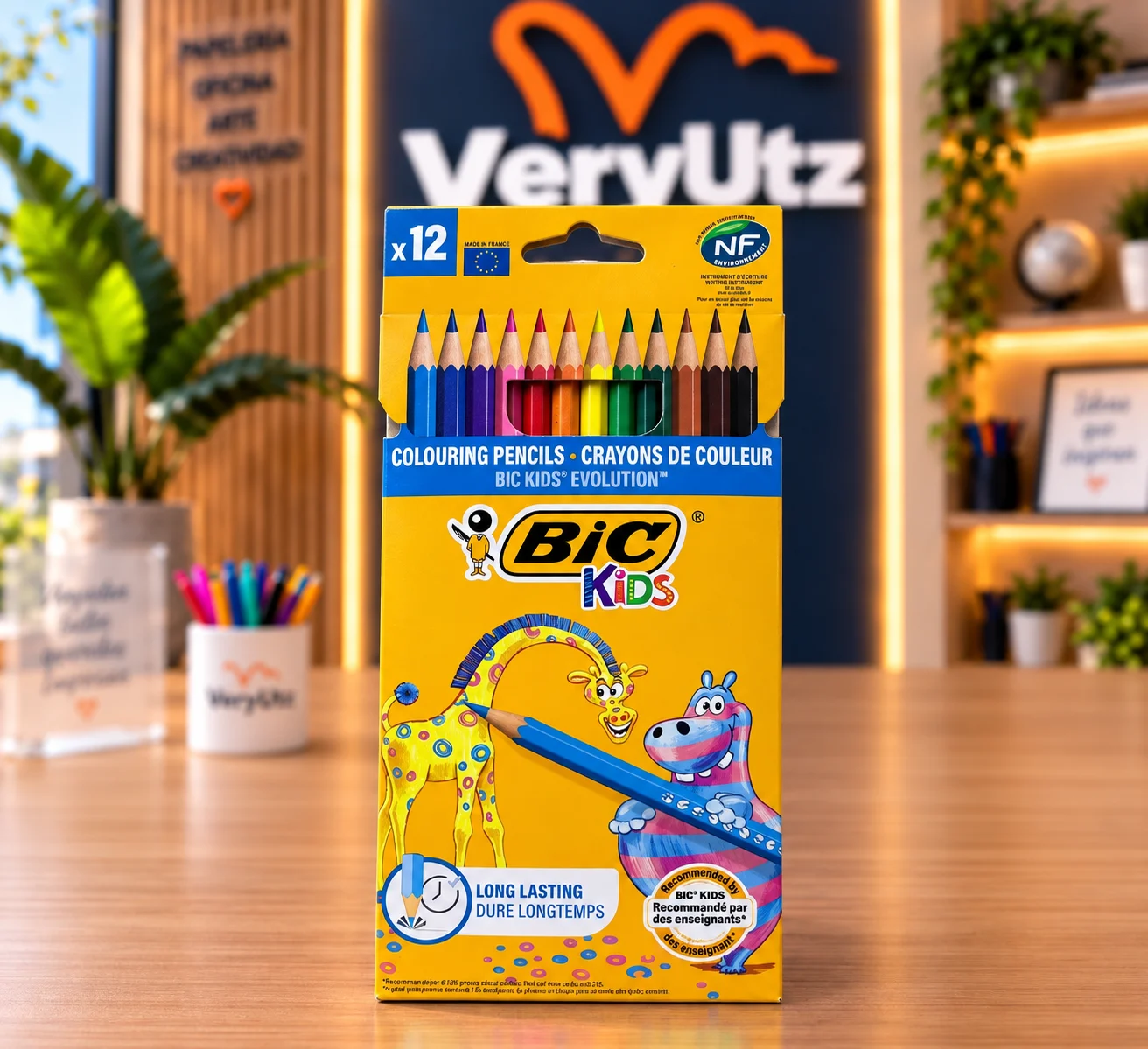 Crayon Madera 12 colores Bic kids colouring