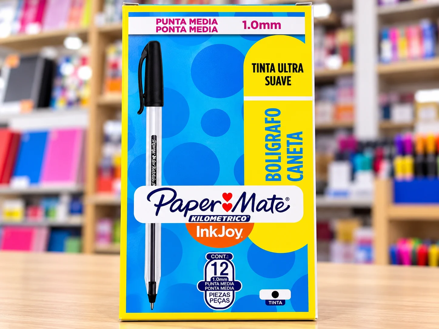 Caja 12 lapicero paper mate punto medio 1.0mm Negro