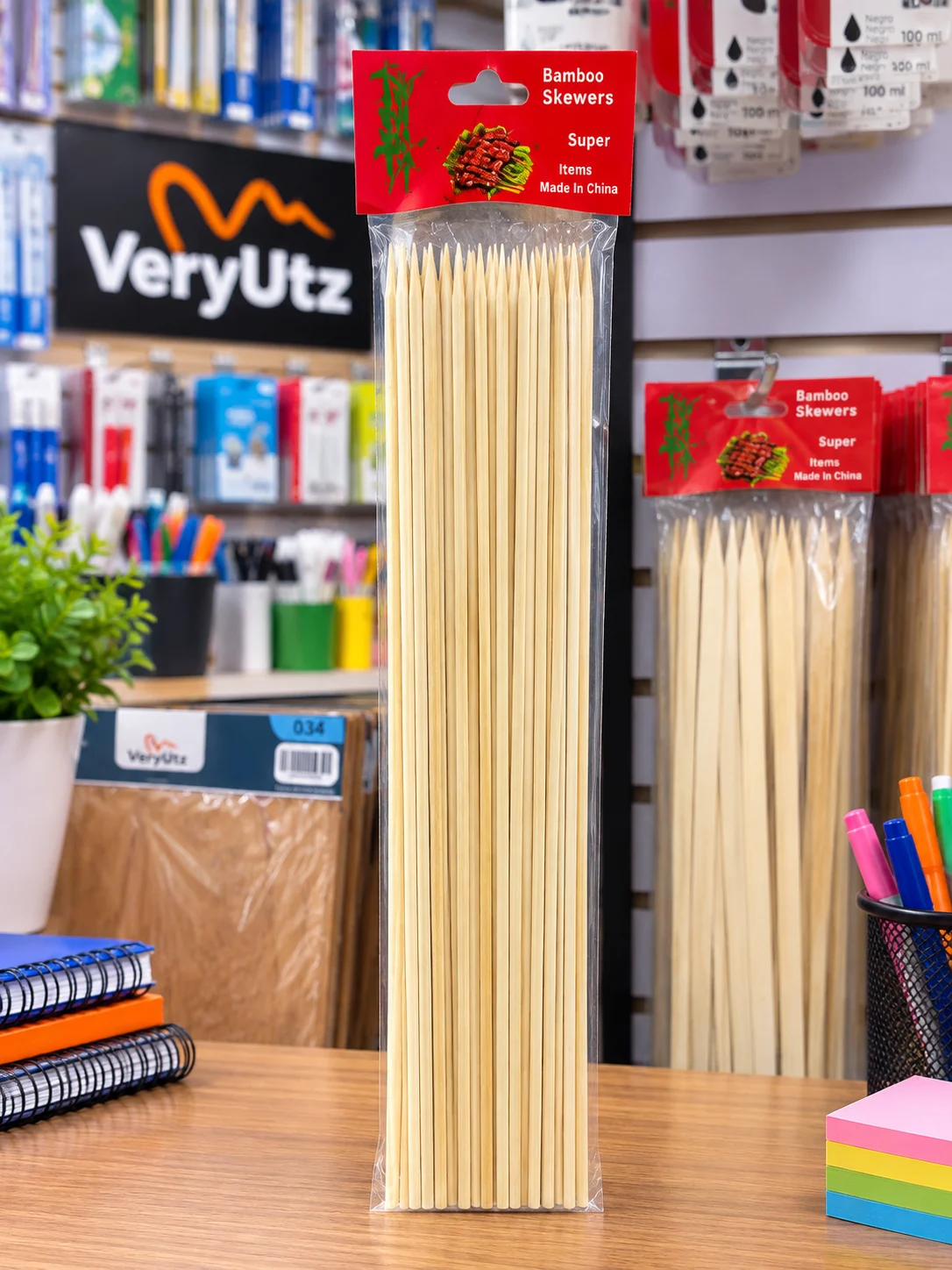Pinchos planos de 50cm bamboo skewers