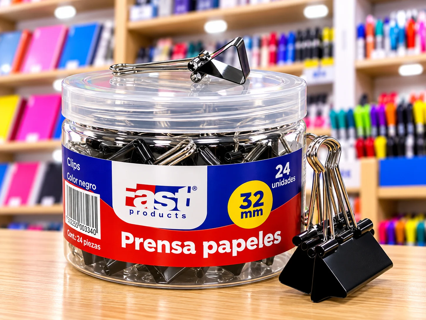 Prensa papel 32mm 24 unidades Fast