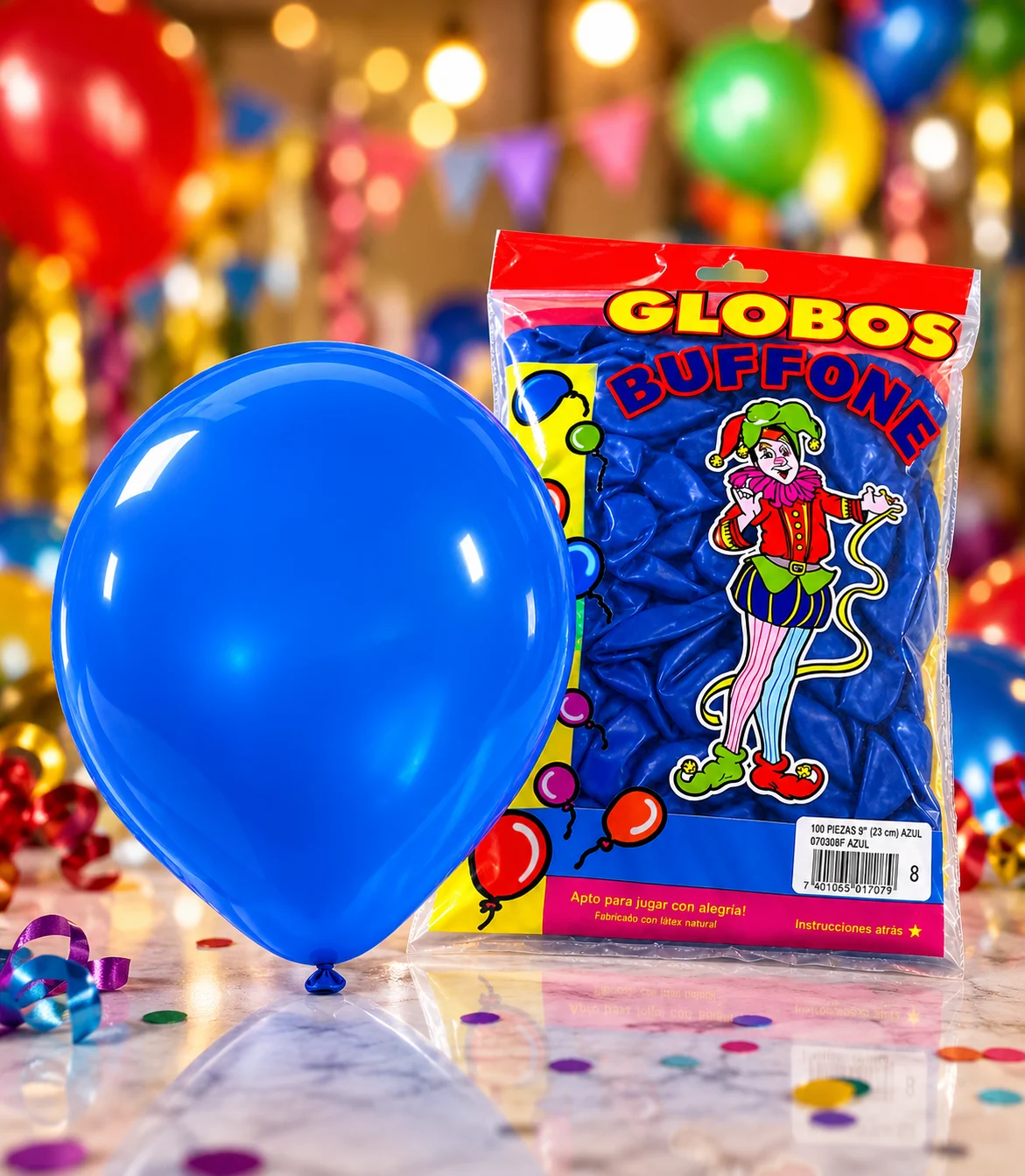 Globos bufone 100 piezas cristal Azul No. 8