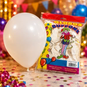 Globos bufone 100 piezas blanco No. 8