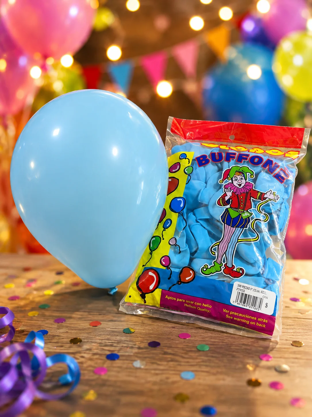 Globos bufones 100 piezas celeste No. 8