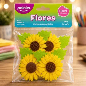 Figuras de fielto adhesivas flores amarillos Pointer