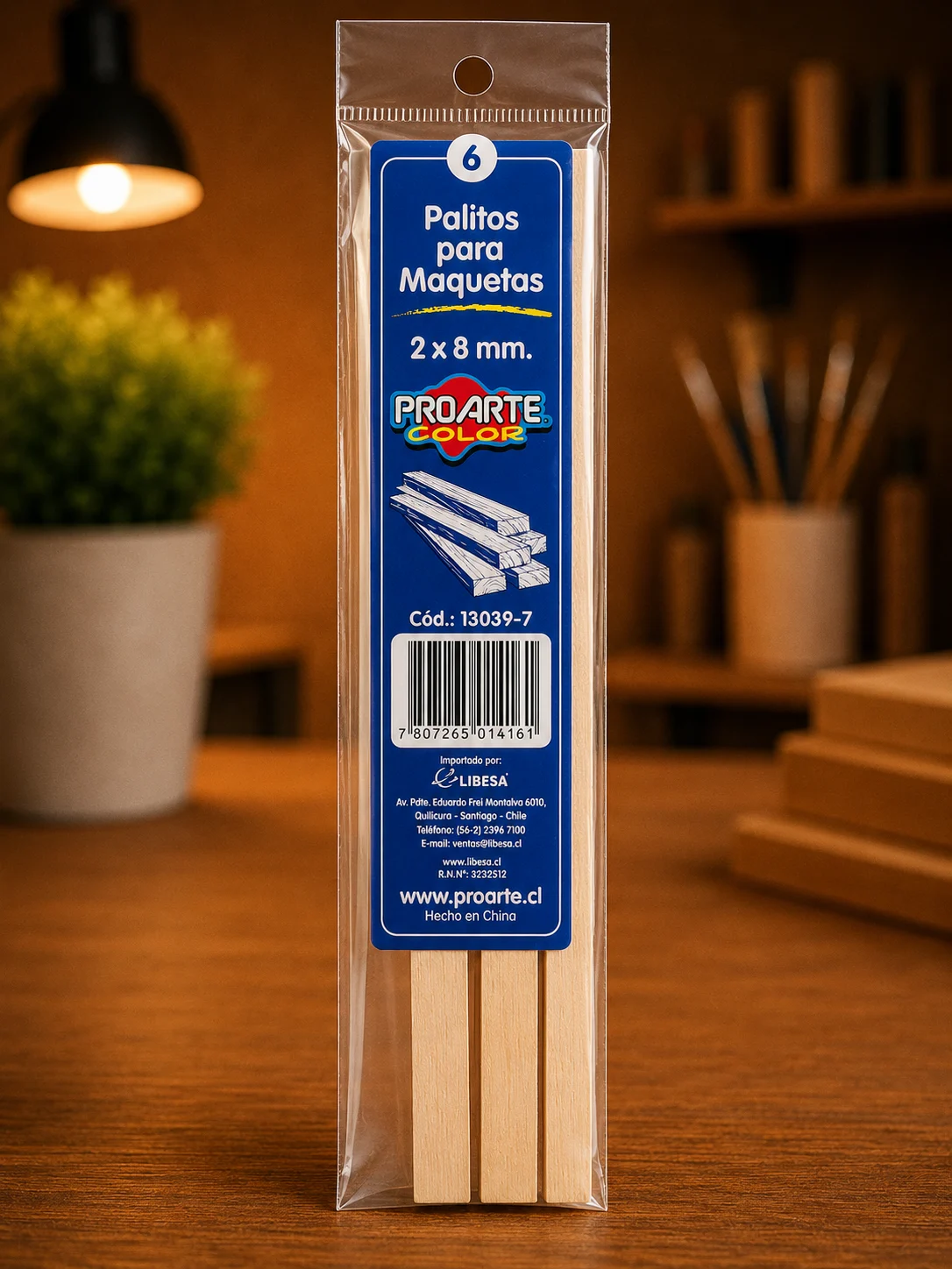 6 Palitos para Maquetas 2x8mm proarte